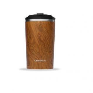 Taza de Cafe QWETCH Isotermica Inox 300ml Madera
